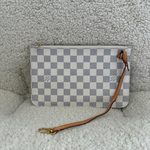 Louis Vuitton Handbags - Louis Vuitton Damier Azur Neverfull MM Pochette Wristlet – Excellent Condition